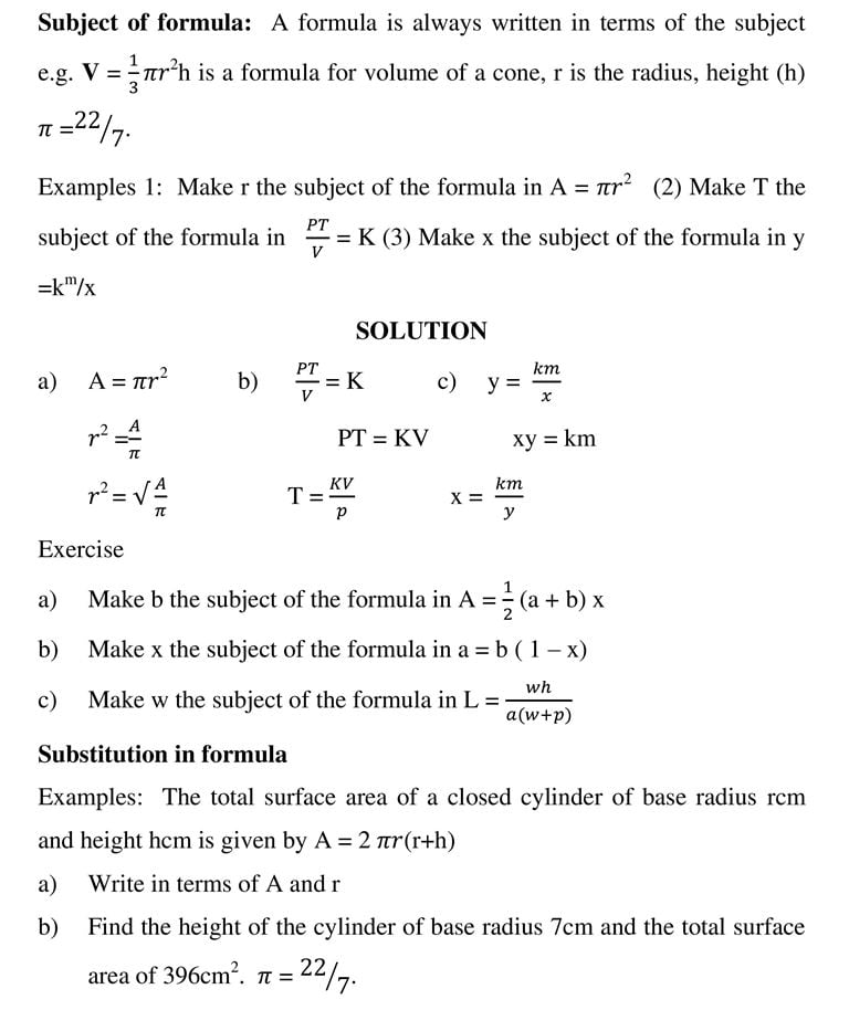 CHANGE OF SUBJECT OF A FORMULA_1