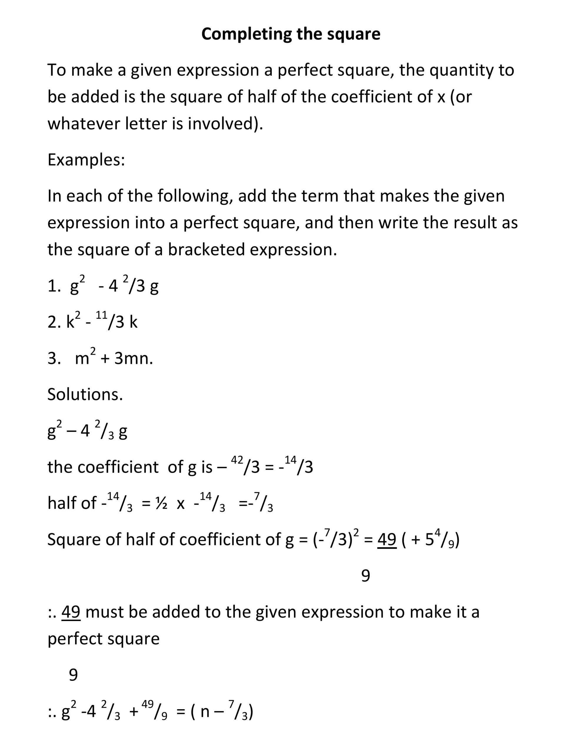 Completing the square_1