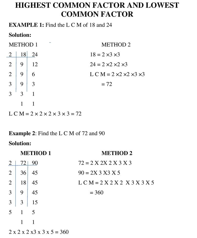 HIGHEST COMMON FACTOR AND LOWEST COMMON FACTOR_1